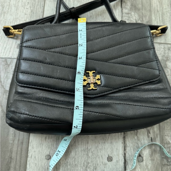 Tory Burch Kira Quilted Chevron Black Leather Purse Handbag READ - Picture 5 of 12